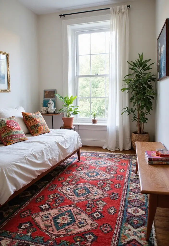 27 Rug Ideas to Transform Any Bedroom Instantly - 19. Kilim Rugs: Bohemian Vibes