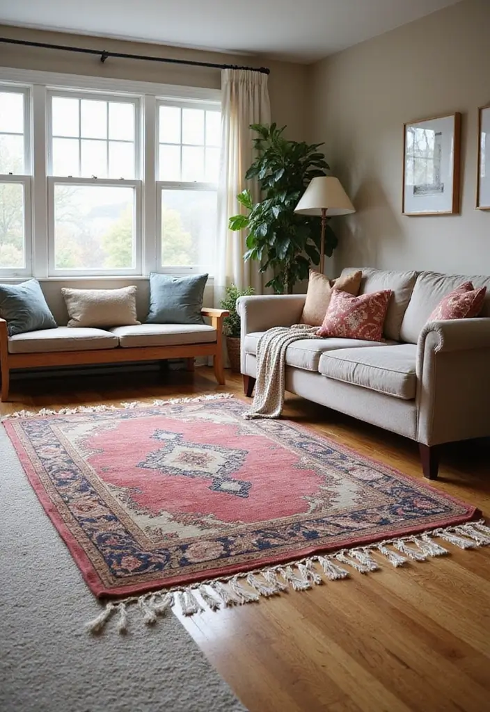 27 Rug-on-Carpet Ideas That Actually Look Good 11 27 Rug-on-Carpet Ideas That Actually Look Good - 11. Layering for Sound Absorption