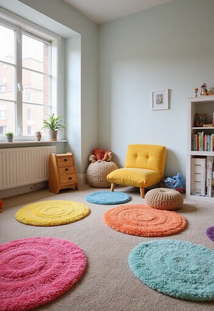 27 Rug-on-Carpet Ideas That Actually Look Good 21 27 Rug-on-Carpet Ideas That Actually Look Good - 21. Layering for Child-Friendly Spaces