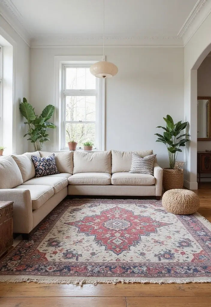 27 Rug-on-Carpet Ideas That Actually Look Good 27 27 Rug-on-Carpet Ideas That Actually Look Good - 27. The Finishing Touch