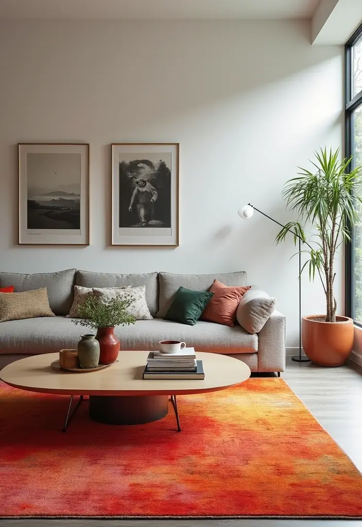 28 Creative Ideas for Using Two Rugs in One Room - 12. Draw Attention to Focal Points