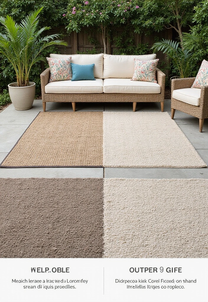 28 Creative Ideas for Using Two Rugs in One Room - 7. Create an Outdoor Oasis with Rugs