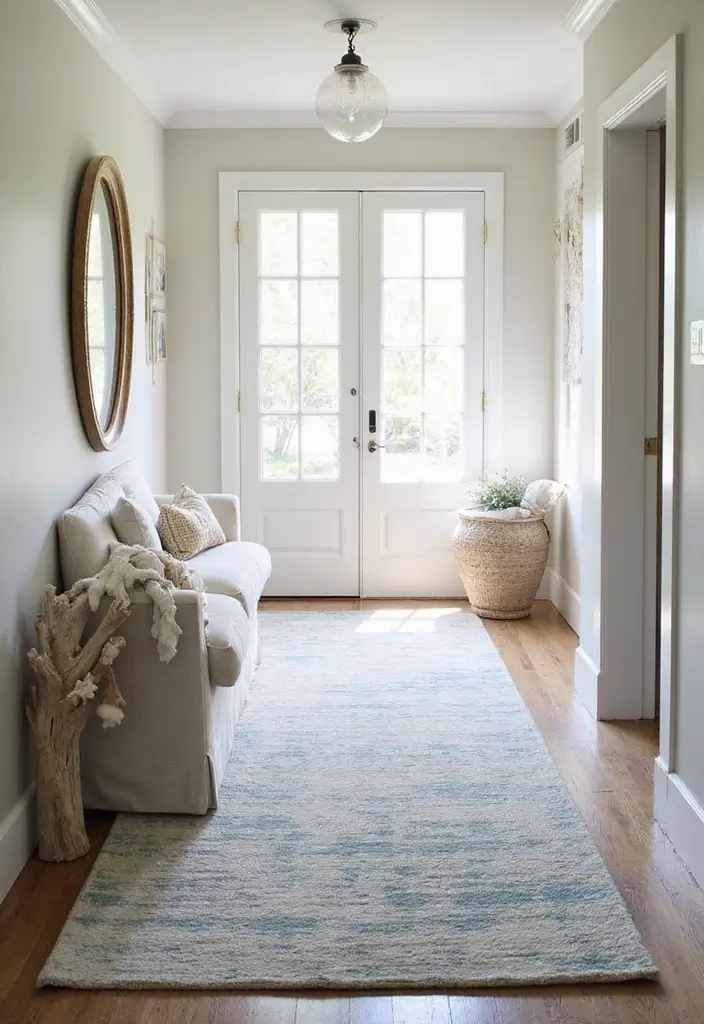 28 Hallway Rug Ideas That Make Walking Stylish - 16. Coastal Inspirations