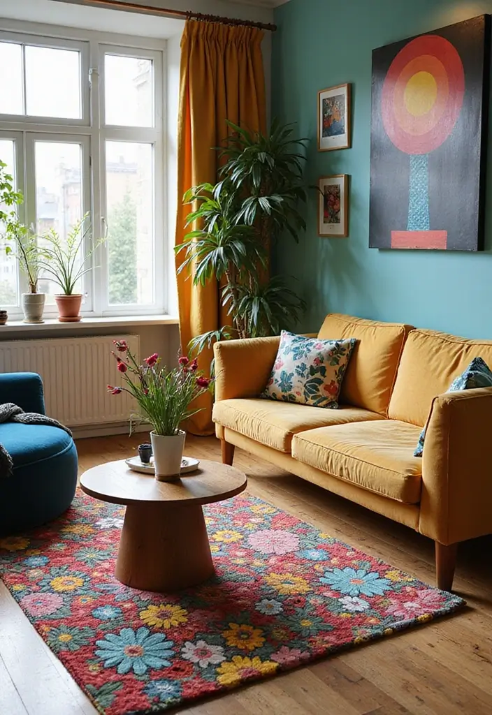 28 IKEA Rugs That Instantly Transform Your Living Room 23 28 IKEA Rugs That Instantly Transform Your Living Room - 23. The Bold GARDEN