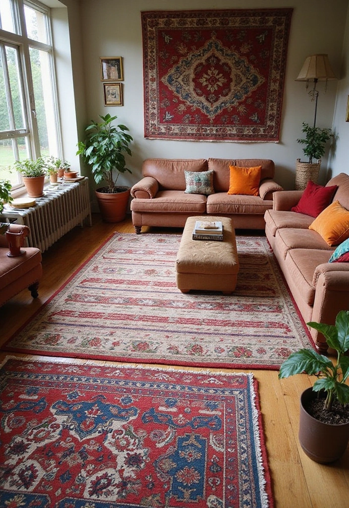 28 Layering Rug Ideas That Add Depth to Any Room 1 28 Layering Rug Ideas That Add Depth to Any Room - 1. Eclectic Mix of Patterns