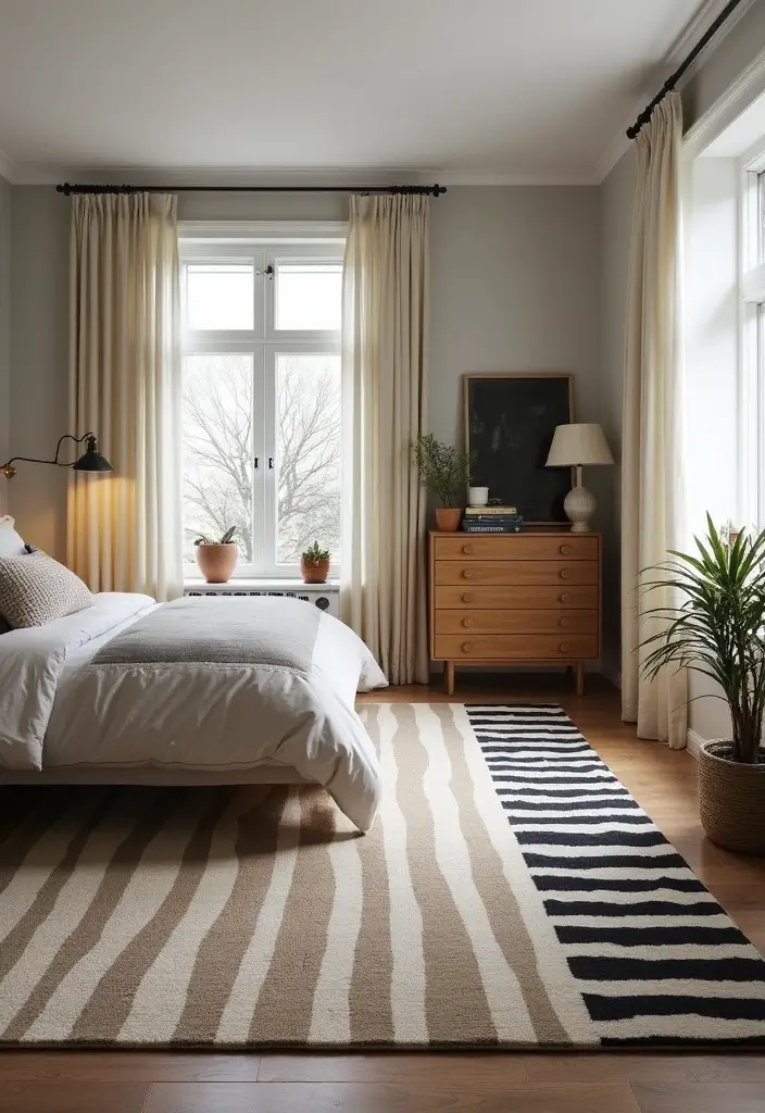 28 Stylish Carpets Perfect for Bedrooms 17 28 Stylish Carpets Perfect for Bedrooms - 17. Striped Rugs