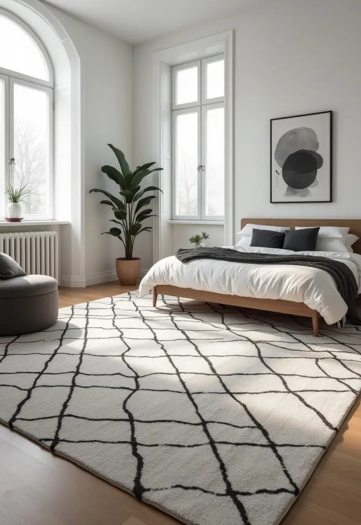 28 Stylish Carpets Perfect for Bedrooms 20 28 Stylish Carpets Perfect for Bedrooms - 20. Monochrome Rugs