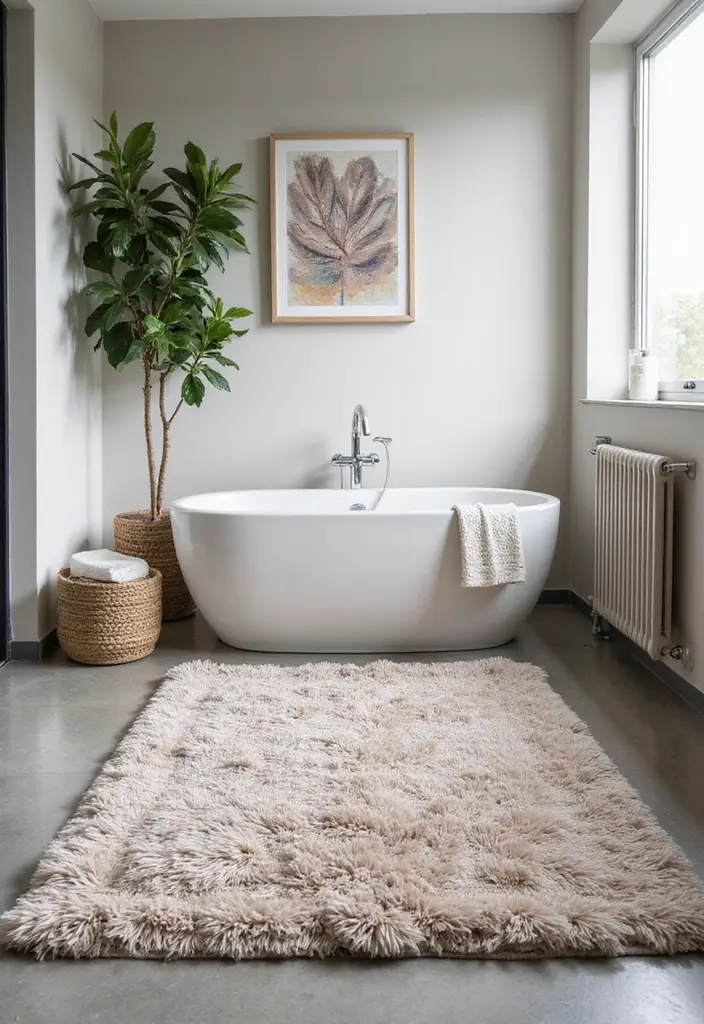 29 Bath Rug Ideas That Feel Like a Spa - 16. Layered Textures for Depth