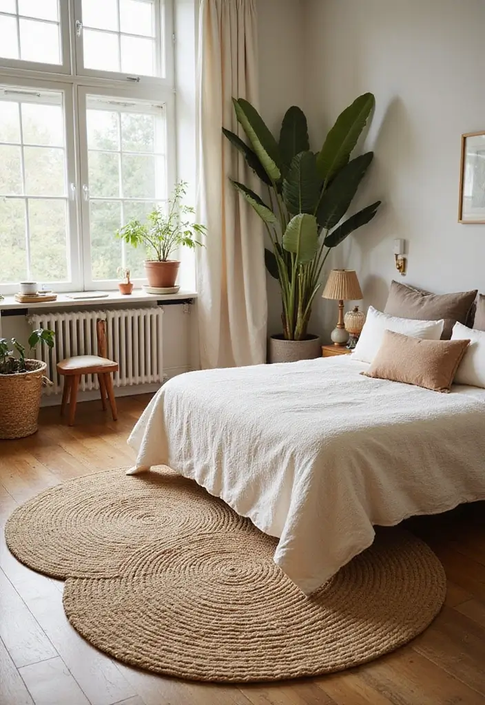 29 Cozy Bedroom Rugs for a Warm Inviting Look - 21. Natural Fiber Rugs