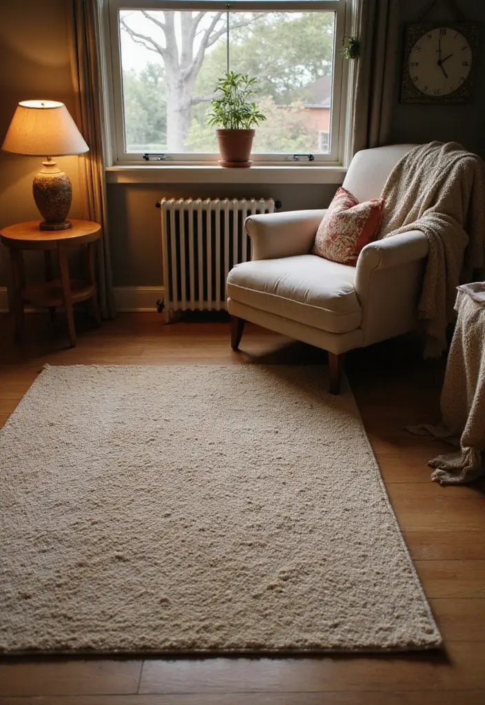 29 Cozy Living Room Rug Ideas for Lazy Weekends - 18. Cozy Throw Rugs