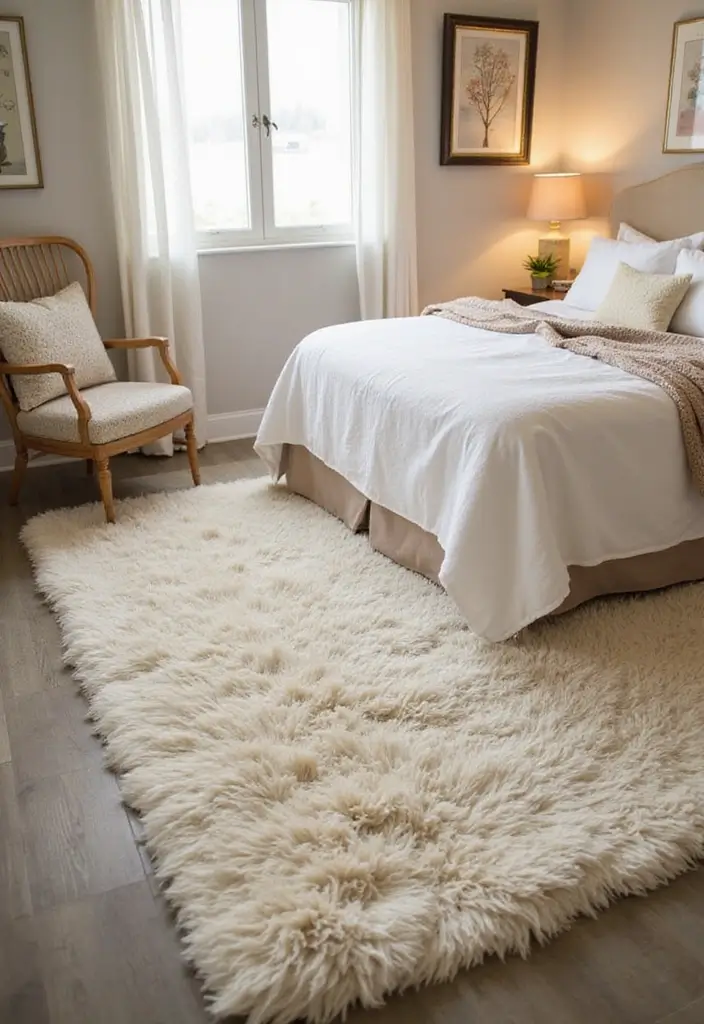 29 Cozy Rugs for Bedrooms You’ll Love Waking Up To - 17. Cozy Flokati Rugs