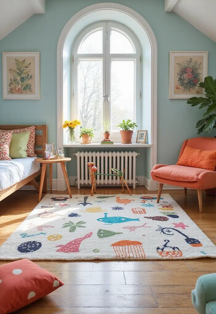 29 Cozy Rugs for Bedrooms You’ll Love Waking Up To - 22. Whimsical Printed Rugs