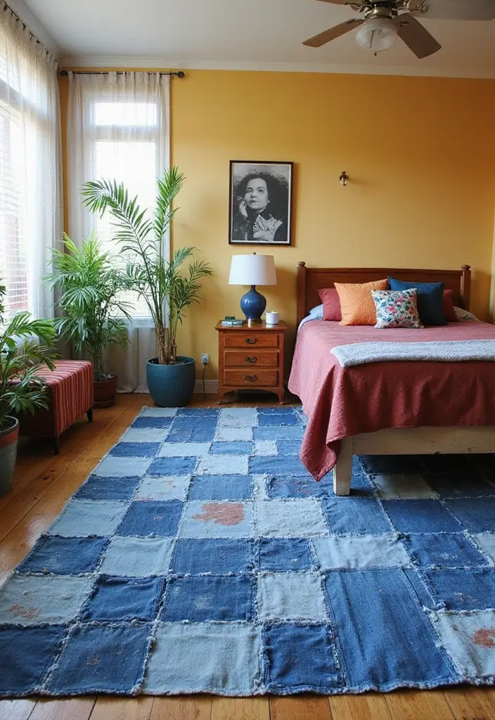 29 Cozy Rugs for Bedrooms You’ll Love Waking Up To - 4. Recycled Denim Rug