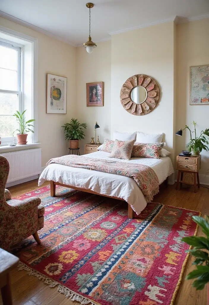 29 Cozy Rugs for Bedrooms You’ll Love Waking Up To - 7. Colorful Kilim Wonders
