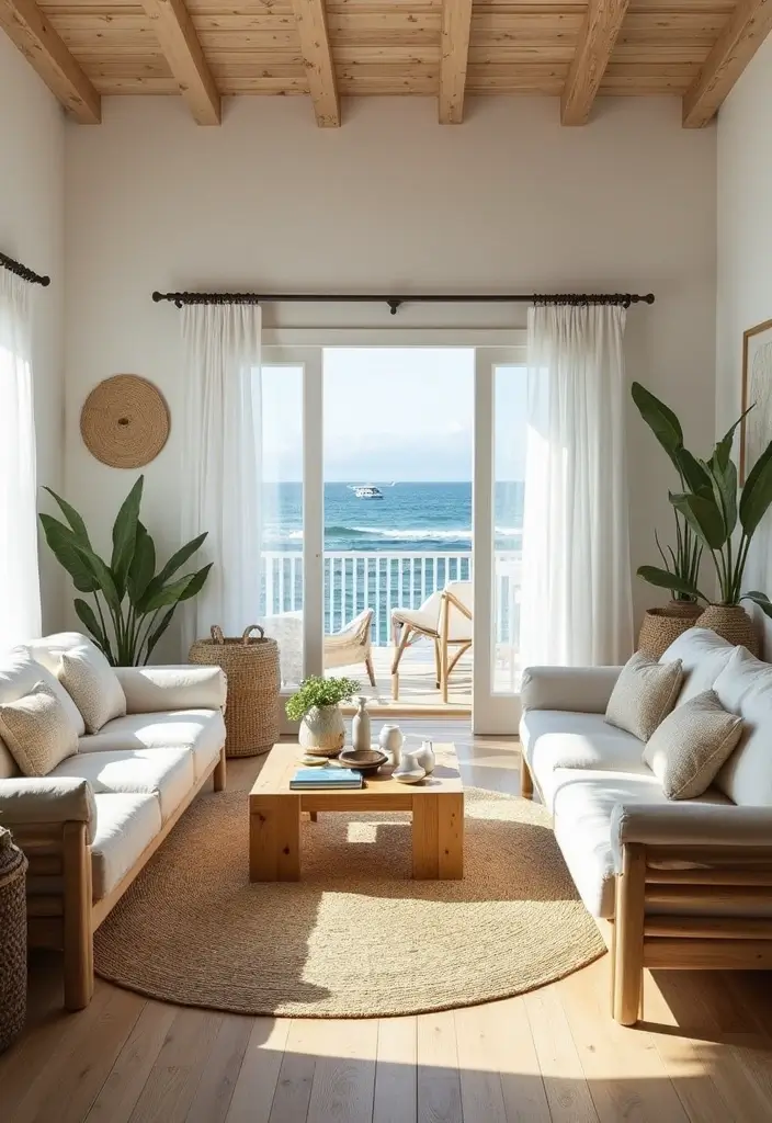 29 Jute Rug Ideas for a Modern Living Room - 5. Coastal Vibes