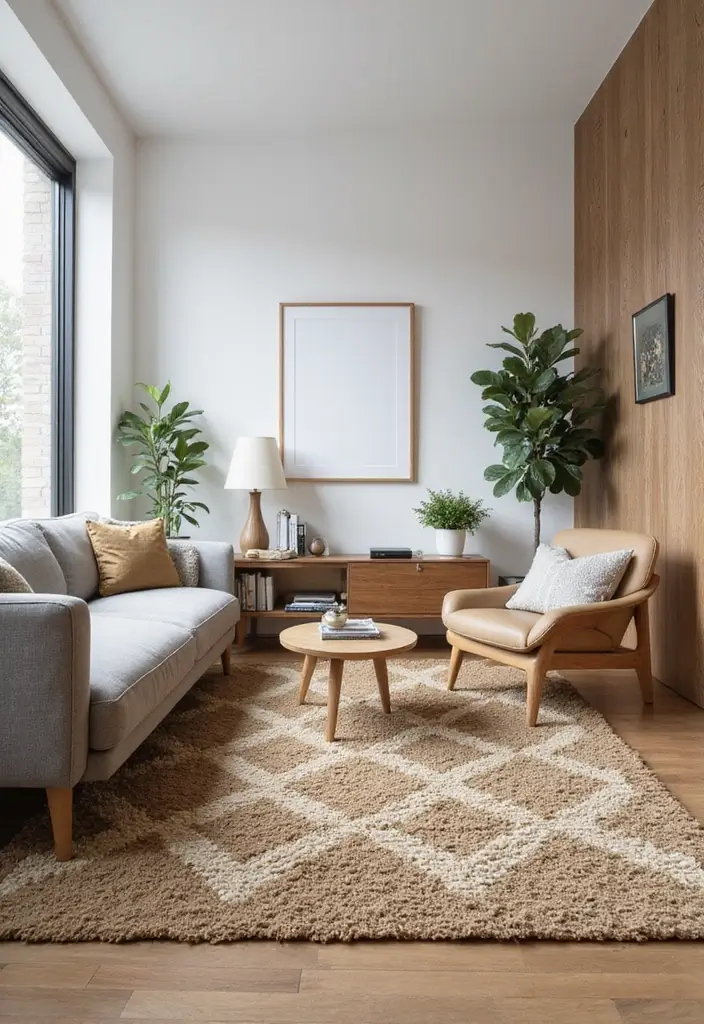 29 Jute Rug Ideas for a Modern Living Room - 8. Geometric Designs