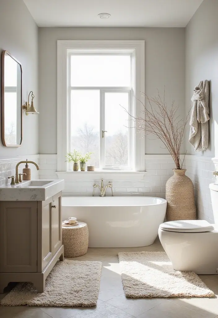 29 Layered Bathroom Rug Ideas That Wow 23 29 Layered Bathroom Rug Ideas That Wow - 23. Reflective Surfaces and Layering