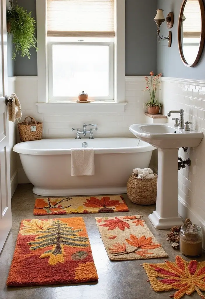 29 Layered Bathroom Rug Ideas That Wow 28 29 Layered Bathroom Rug Ideas That Wow - 28. Seasonal Layering