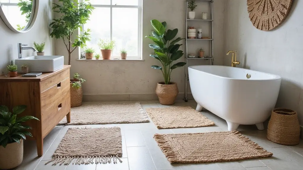 29 Layered Bathroom Rug Ideas That Wow