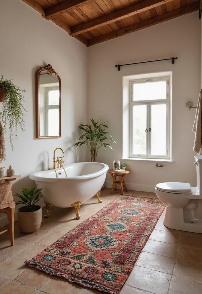 29 Long Bathroom Rugs That Add Comfort and Style 25 29 Long Bathroom Rugs That Add Comfort and Style - 25. Handmade Treasures