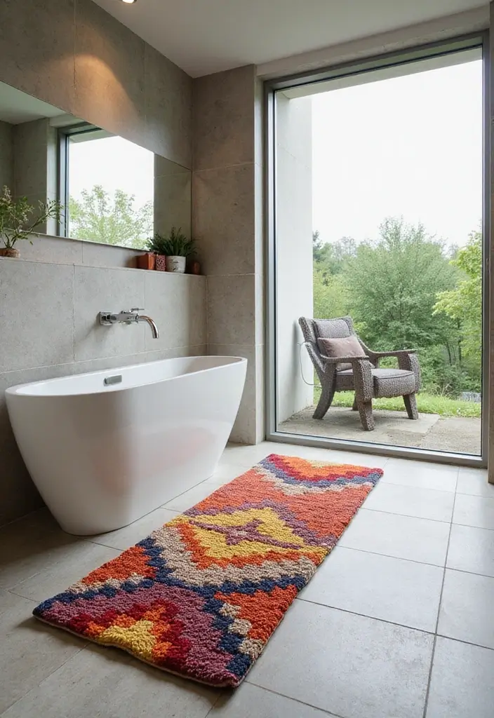 29 Long Bathroom Rugs That Add Comfort and Style 4 29 Long Bathroom Rugs That Add Comfort and Style - 4. Recycled Materials Revolution