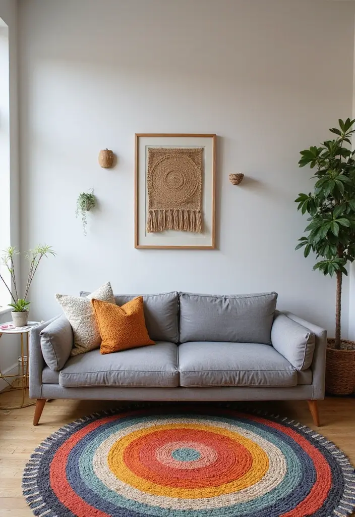 29 Rug Ideas to Match a Grey Couch Effortlessly - 21. Sustainable Recycled Rugs
