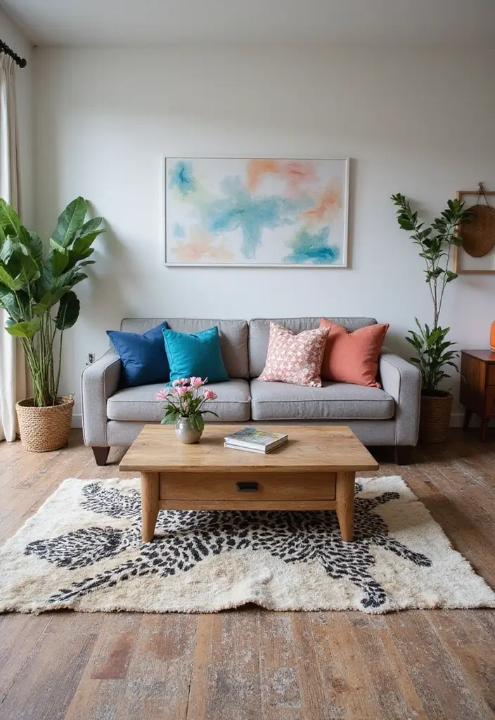 29 Rug Ideas to Match a Grey Couch Effortlessly - 8. Playful Animal Prints