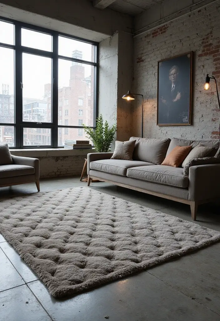 29 Tufted Rug Ideas That Add Personality to Any Room 14 29 Tufted Rug Ideas That Add Personality to Any Room - 14. Urban Industrial Edge