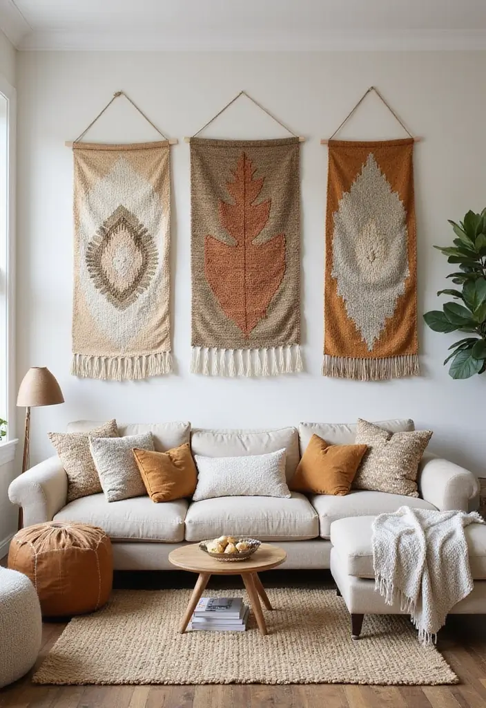 29 Wall Hanging Rug Ideas for Artistic Living Rooms 17 29 Wall Hanging Rug Ideas for Artistic Living Rooms - 17. Seasonal Switches
