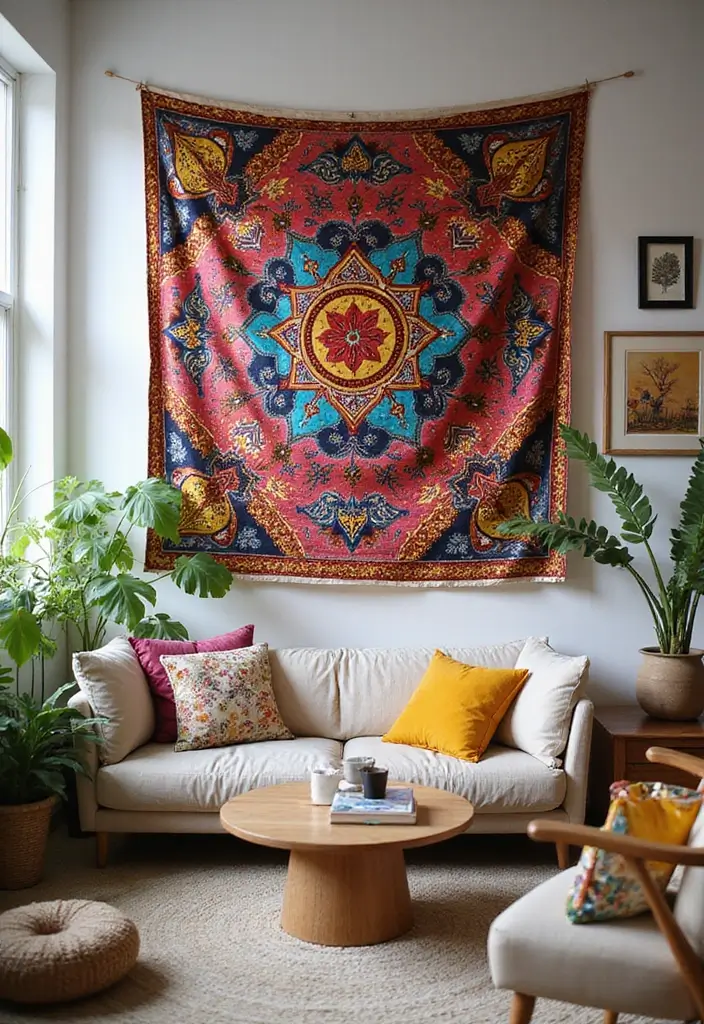 29 Wall Hanging Rug Ideas for Artistic Living Rooms 2 29 Wall Hanging Rug Ideas for Artistic Living Rooms - 2. Colorful Tapestries