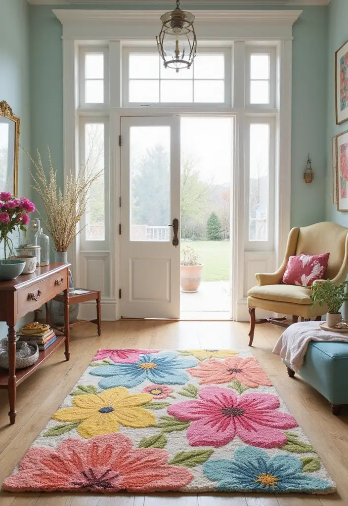 30+ ACNH Rug Ideas You’ll Want to Copy 12 30+ ACNH Rug Ideas You’ll Want to Copy - 12. Seasonal Change: Spring Flower Rug