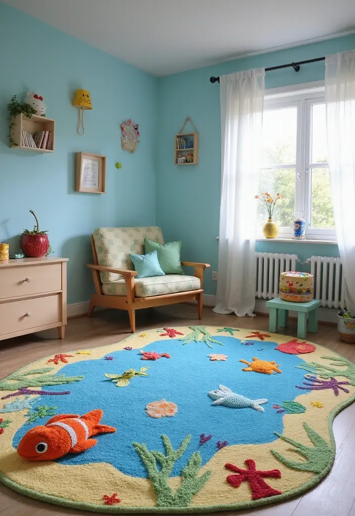 30+ ACNH Rug Ideas You’ll Want to Copy 13 30+ ACNH Rug Ideas You’ll Want to Copy - 13. Underwater Wonderland Rug