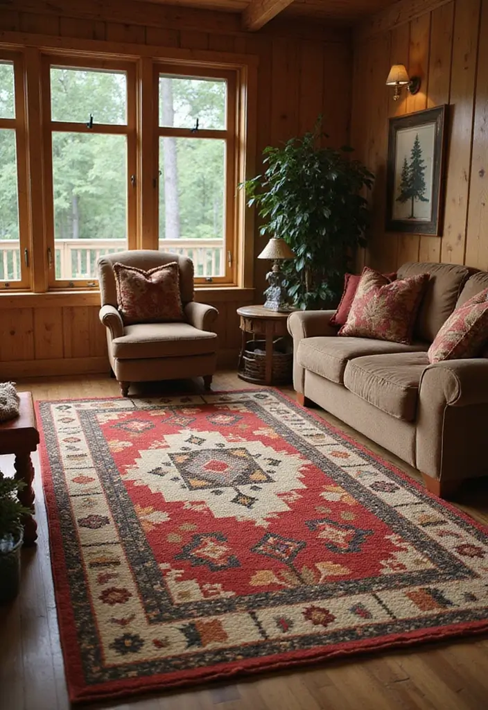 30+ ACNH Rug Ideas You’ll Want to Copy 14 30+ ACNH Rug Ideas You’ll Want to Copy - 14. Cozy Cabin & Rustic Charm Rug