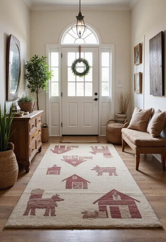 30+ ACNH Rug Ideas You’ll Want to Copy 25 30+ ACNH Rug Ideas You’ll Want to Copy - 25. Farmhouse Chic with Barn Designs