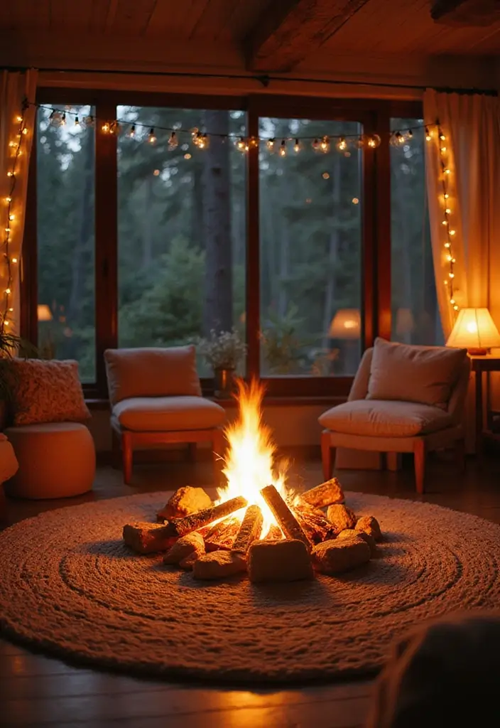 30+ ACNH Rug Ideas You’ll Want to Copy 5 30+ ACNH Rug Ideas You’ll Want to Copy - 5. Cozy Campfire Round Rug
