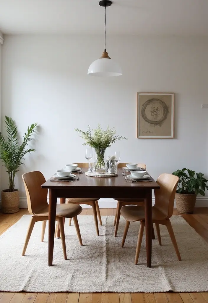 30 Dining Room Rug Ideas for Dark Wood Tables - 11. Simple Cotton Rugs