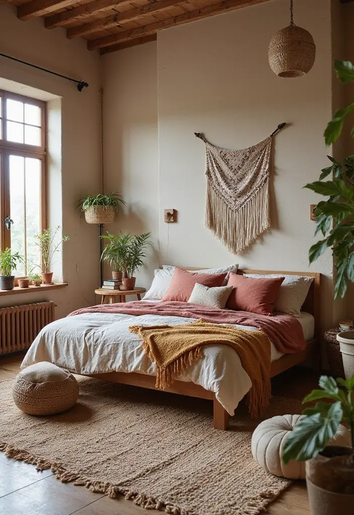 30+ Dreamy Bedroom Rug Ideas for a Cozy Retreat 14 30+ Dreamy Bedroom Rug Ideas for a Cozy Retreat - 14. Boho Fringe: Add Some Drama