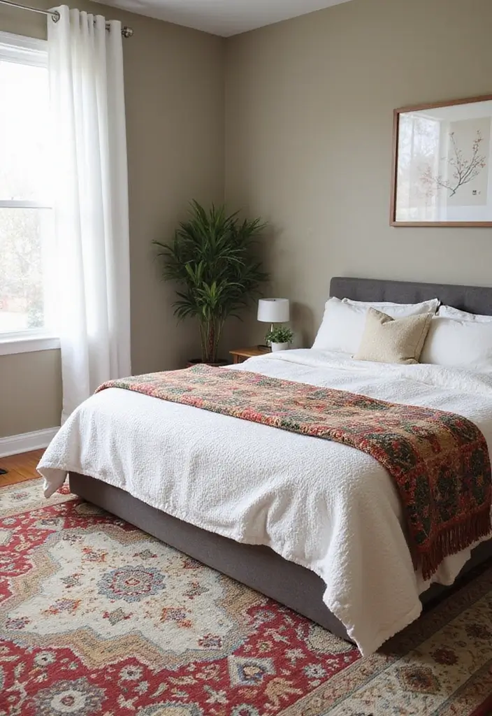 30+ Dreamy Bedroom Rug Ideas for a Cozy Retreat 17 30+ Dreamy Bedroom Rug Ideas for a Cozy Retreat - 17. Cozy Layering: Rugs on Rugs