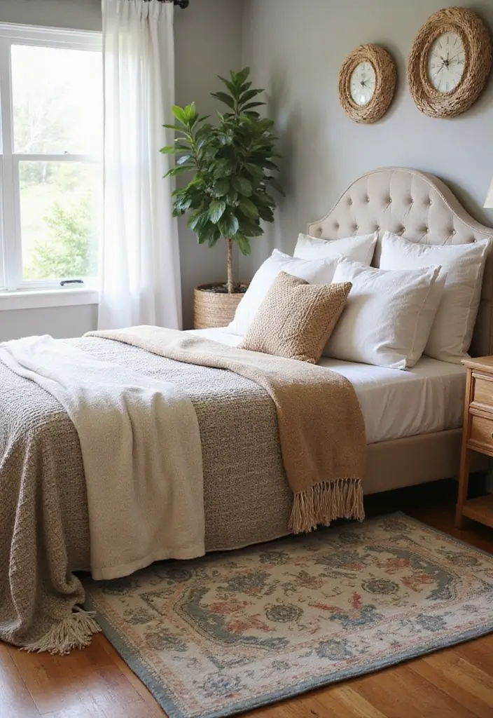 30+ Dreamy Bedroom Rug Ideas for a Cozy Retreat 30 30+ Dreamy Bedroom Rug Ideas for a Cozy Retreat - 30. Seasonal Change: Adaptable Rugs