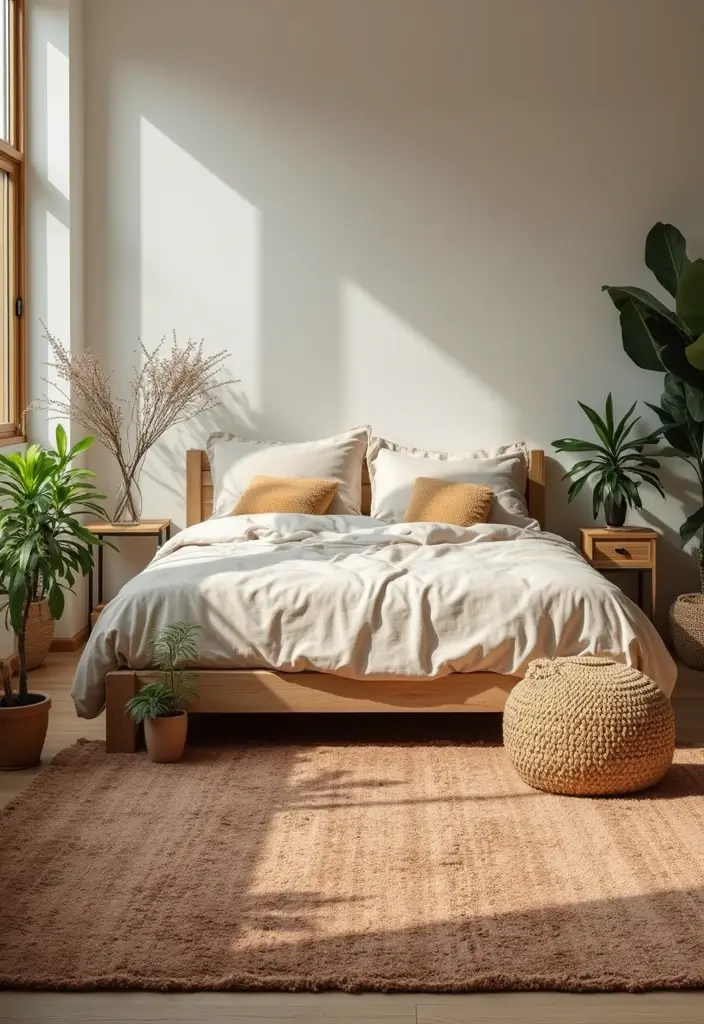 30+ Dreamy Bedroom Rug Ideas for a Cozy Retreat 5 30+ Dreamy Bedroom Rug Ideas for a Cozy Retreat - 5. Earthy Tones: Nature's Embrace