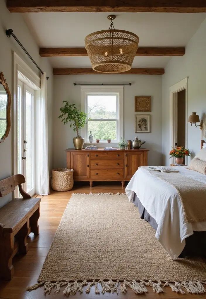30+ Dreamy Bedroom Rug Ideas for a Cozy Retreat 8 30+ Dreamy Bedroom Rug Ideas for a Cozy Retreat - 8. Outdoor Inspiration: Natural Fibers