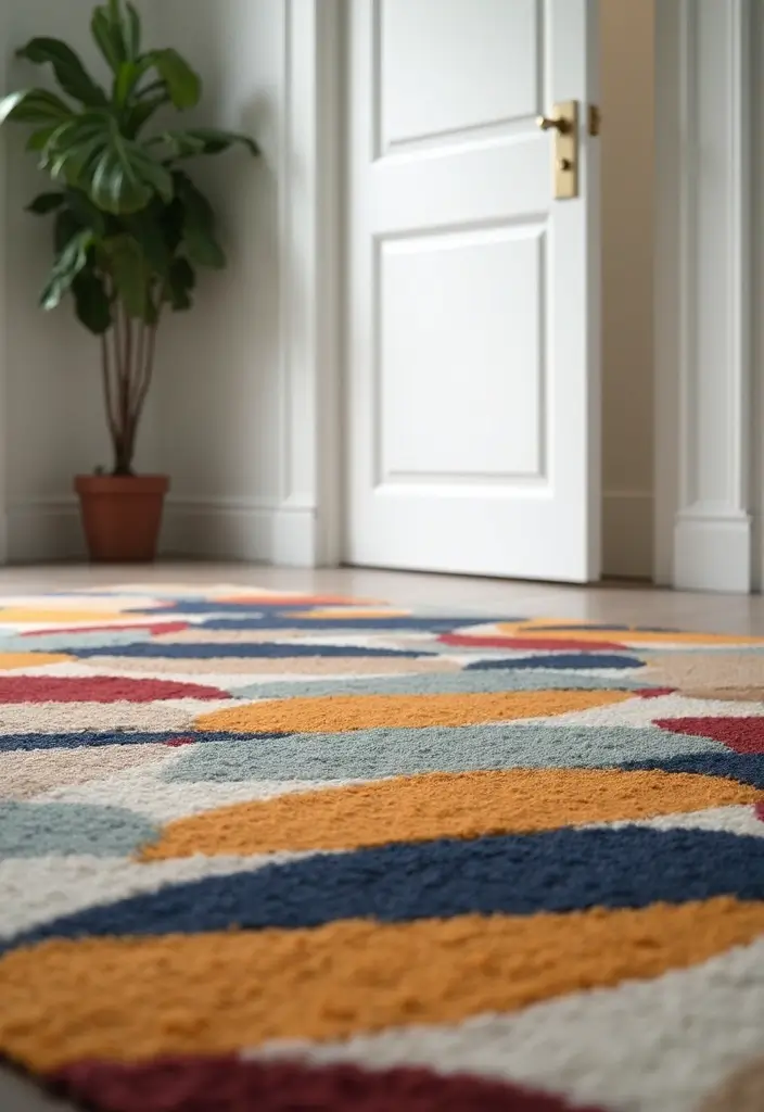 30+ Entryway Rug Ideas Guests Will Notice First - 1. Bold Geometric Patterns