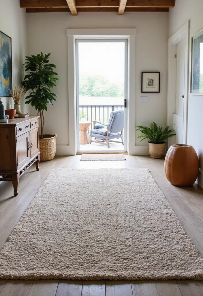 30+ Entryway Rug Ideas Guests Will Notice First - 24. Rich Textured Boucle Rugs