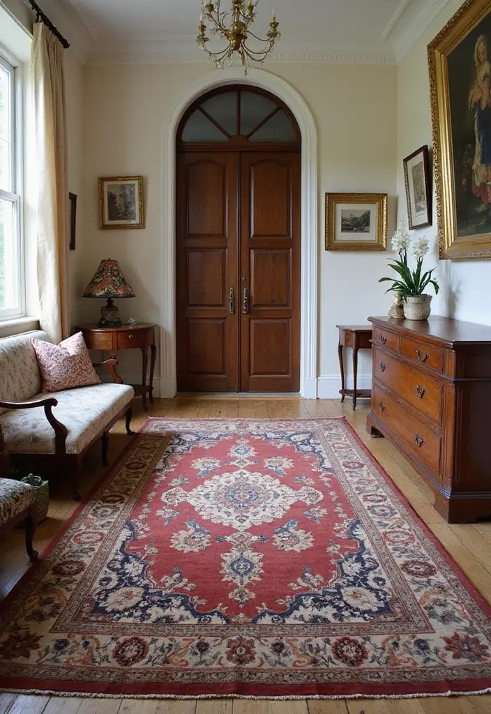 30+ Entryway Rug Ideas Guests Will Notice First - 30. Historical Connection with Antique Rugs