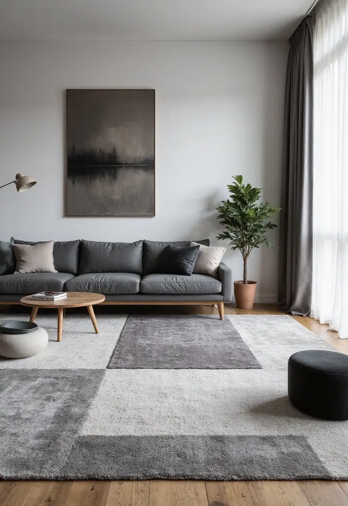 30+ Gorgeous Layered Rug Ideas for Cozy Spaces 18 30+ Gorgeous Layered Rug Ideas for Cozy Spaces - 18. Monochromatic Magic