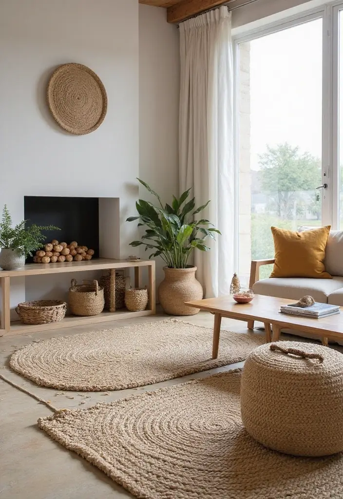 30+ Gorgeous Layered Rug Ideas for Cozy Spaces 23 30+ Gorgeous Layered Rug Ideas for Cozy Spaces - 23. Layering for Sustainability