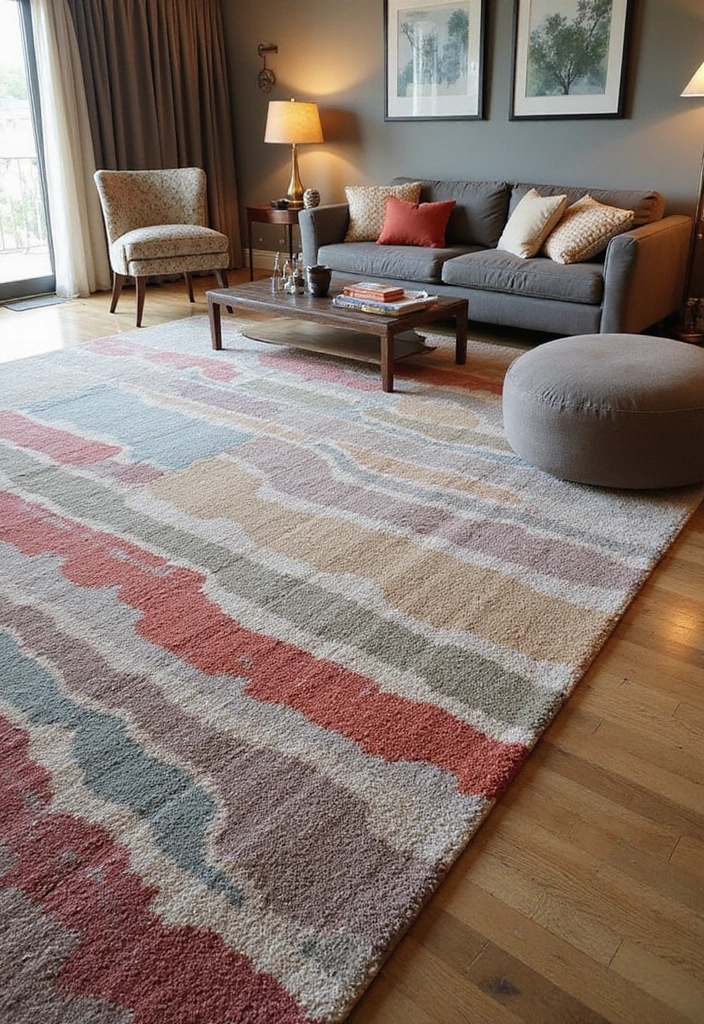 30+ Gorgeous Layered Rug Ideas for Cozy Spaces 25 30+ Gorgeous Layered Rug Ideas for Cozy Spaces - 25. Layering for Dynamic Spaces