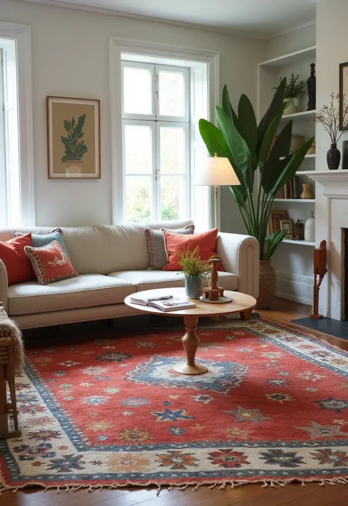 30+ Gorgeous Layered Rug Ideas for Cozy Spaces 5 30+ Gorgeous Layered Rug Ideas for Cozy Spaces - 5. Vintage Meets Modern