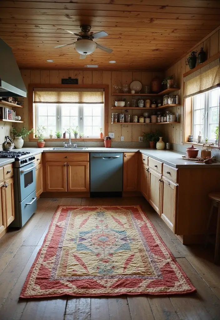 30 Kitchen Rug Ideas You’ll Wish You Tried Sooner - 12. Quilted Fabric Rugs