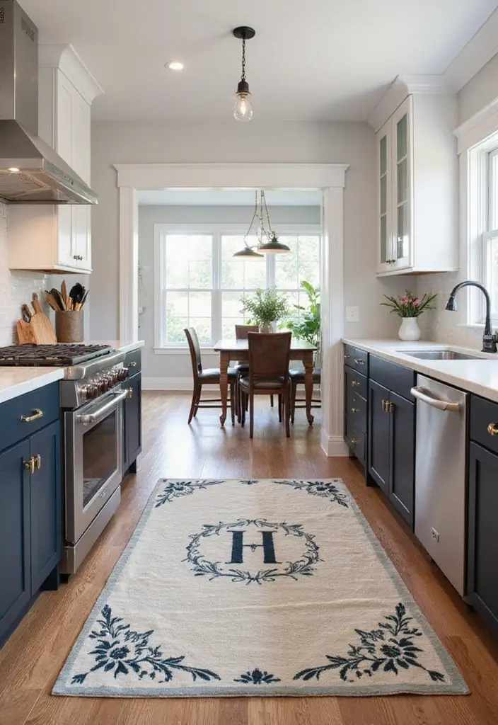 30 Kitchen Rug Ideas You’ll Wish You Tried Sooner - 13. Personalized Monogram Rugs